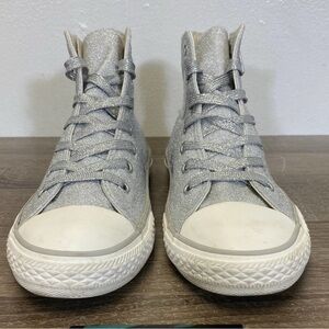 Converse kids ( youth )Metallic Silver Sneakers